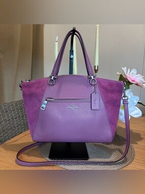 Coach Pebbled Leather/Suede Prairie Satchel, Primrose Color 22798